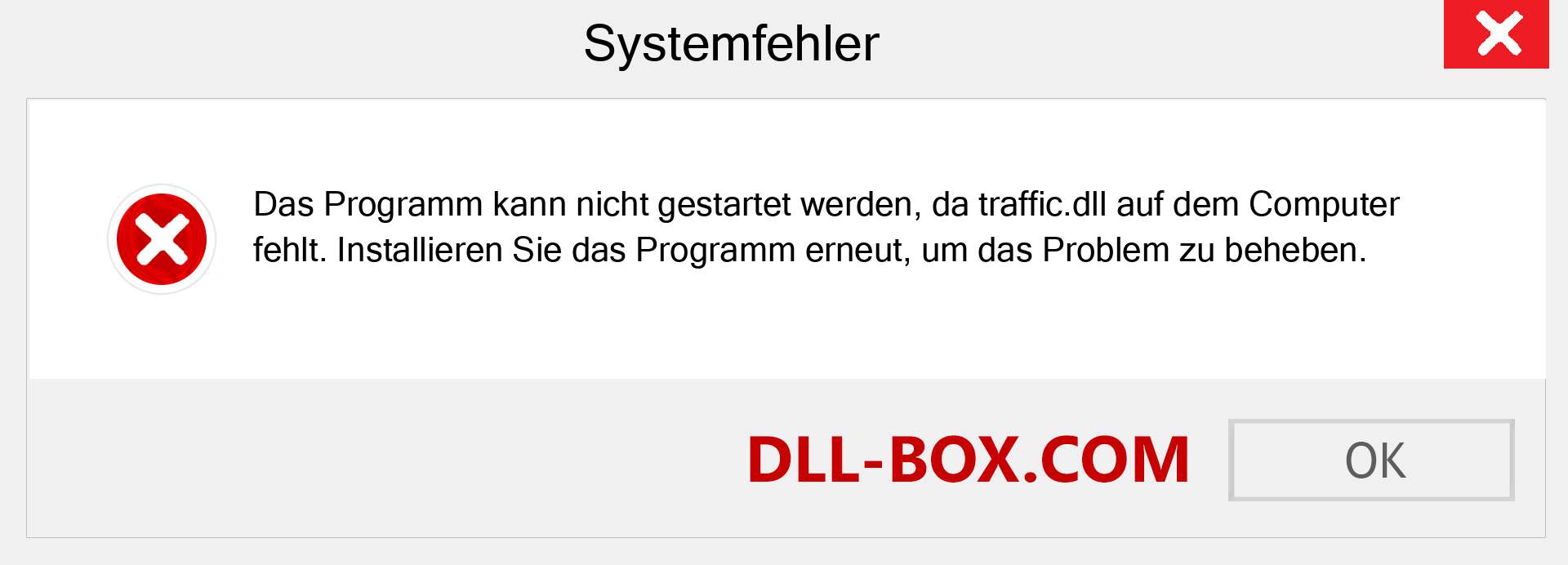 traffic.dll-Datei fehlt?. Download für Windows 7, 8, 10 - Fix traffic dll Missing Error unter Windows, Fotos, Bildern